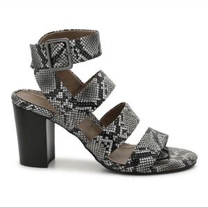 Vionic Women's Blaire Snake Print Block Heel Open Toe Sandals Size 9.5